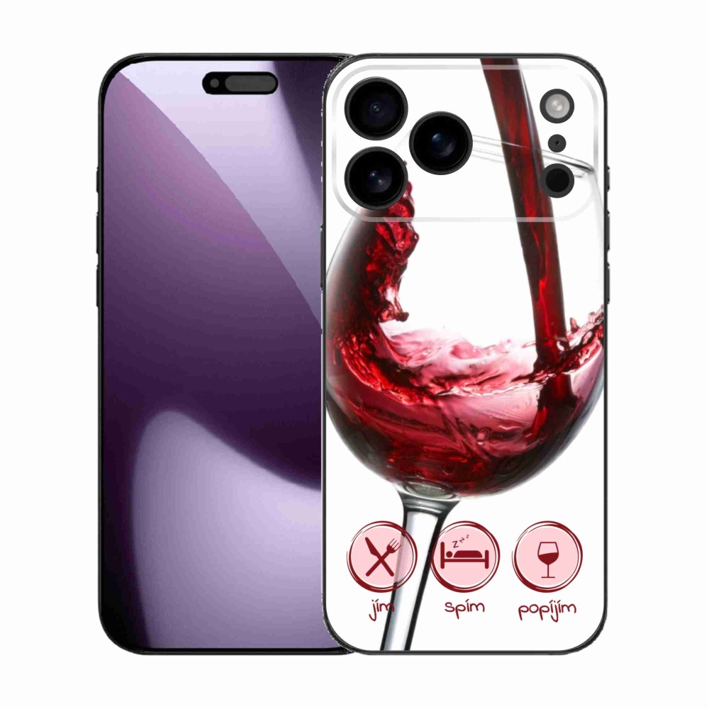 Gélový kryt mmCase na iPhone 17 Pro Max - pohár vína červené