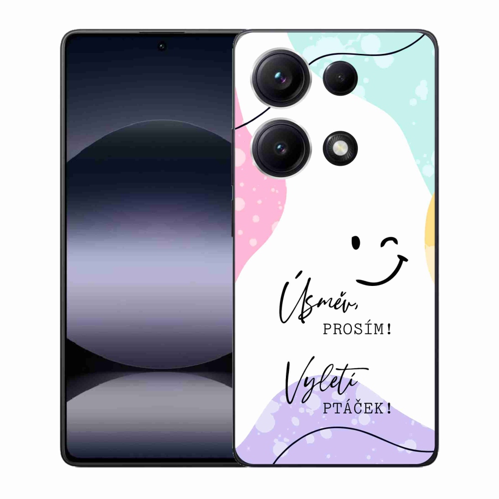 Gélový kryt mmCase na Xiaomi Redmi Note 14S - vtipný text 4 biele pozadie