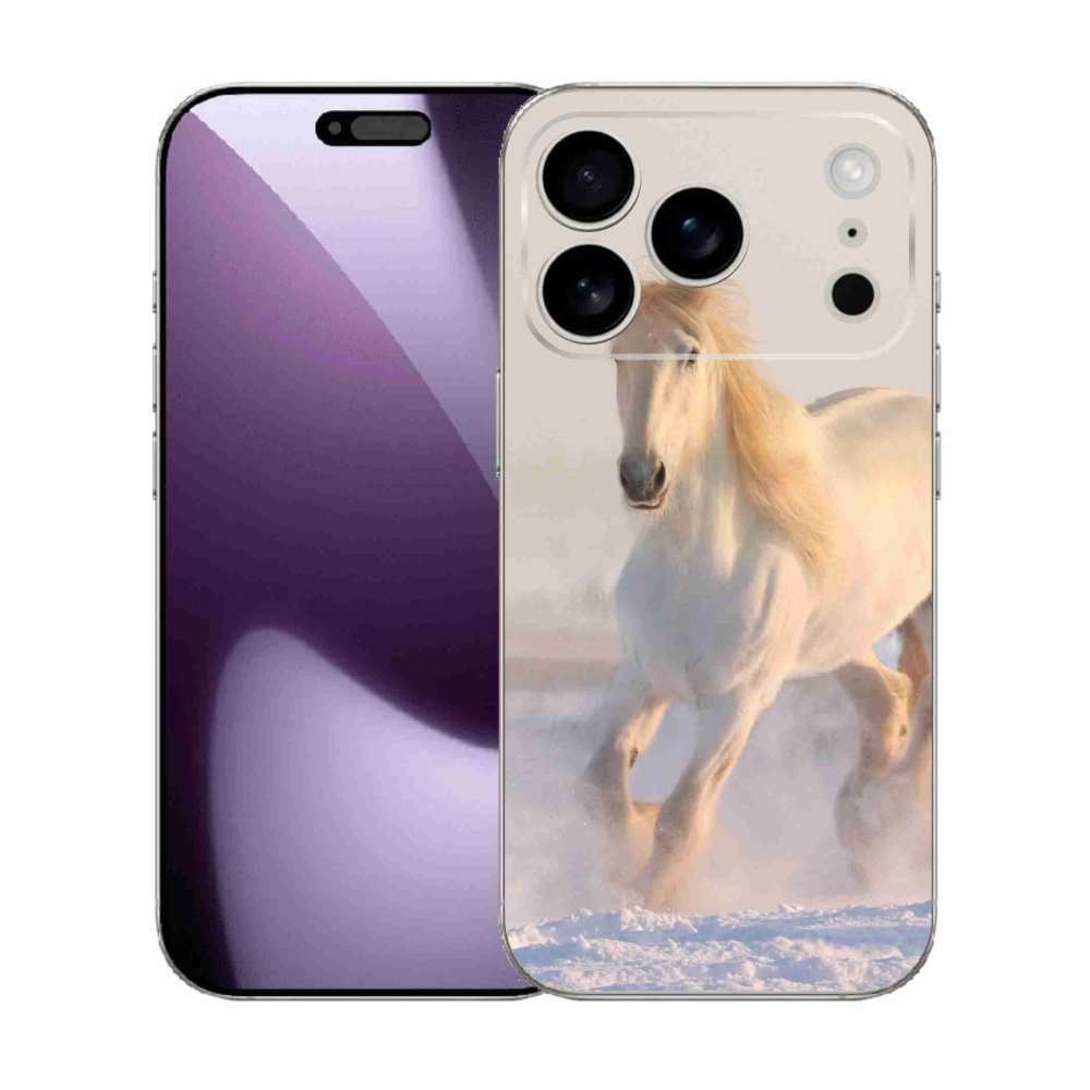 Gélový kryt mmCase na iPhone 17 Pro - kôň v snehu