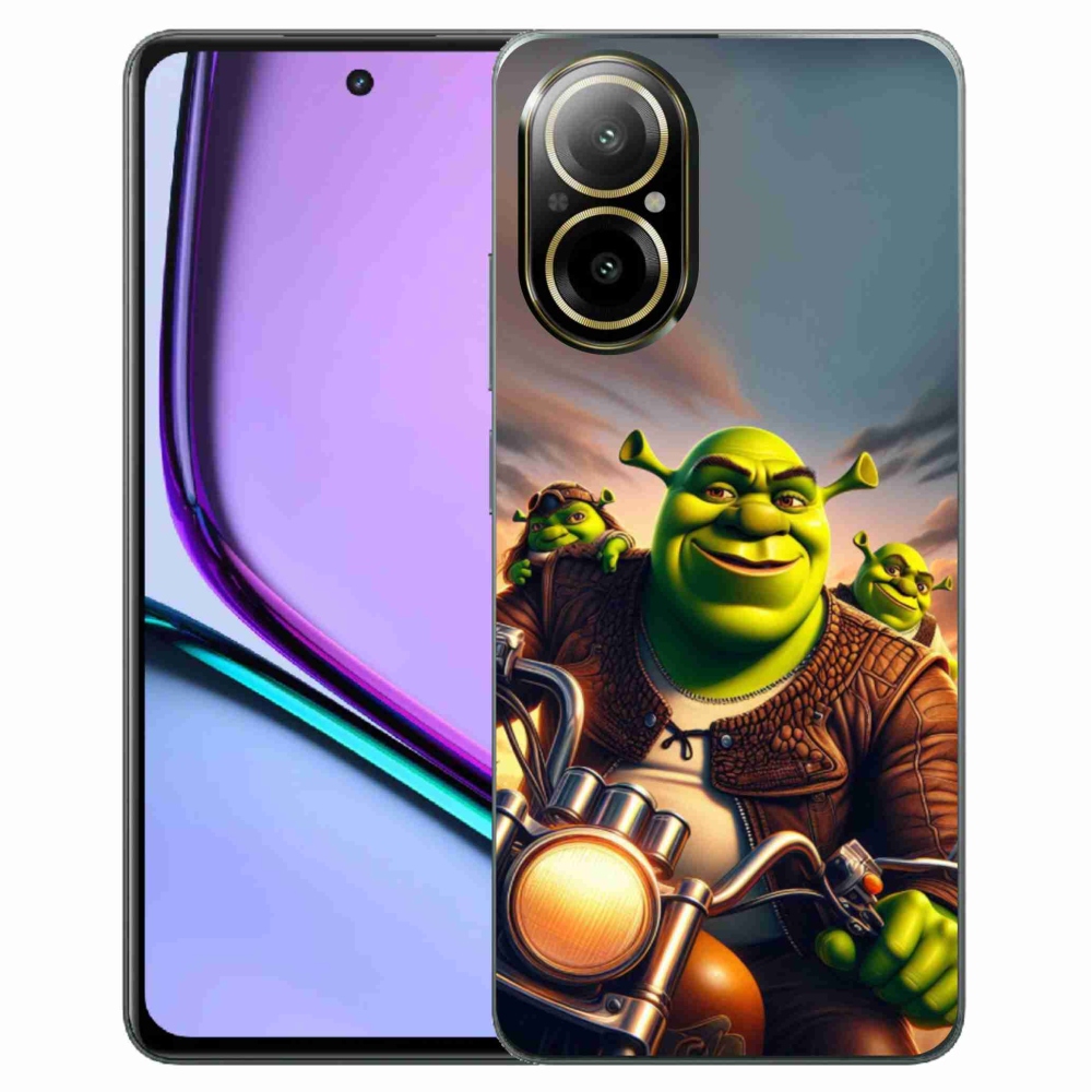 Gélový kryt mmCase na Realme C67 - shrek na motorke