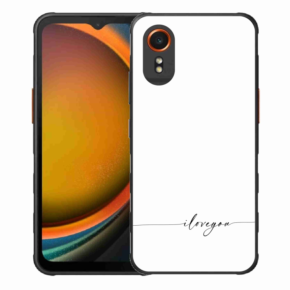 Gélový kryt mmCase na Samsung Galaxy Xcover 7 - I love you biele pozadie