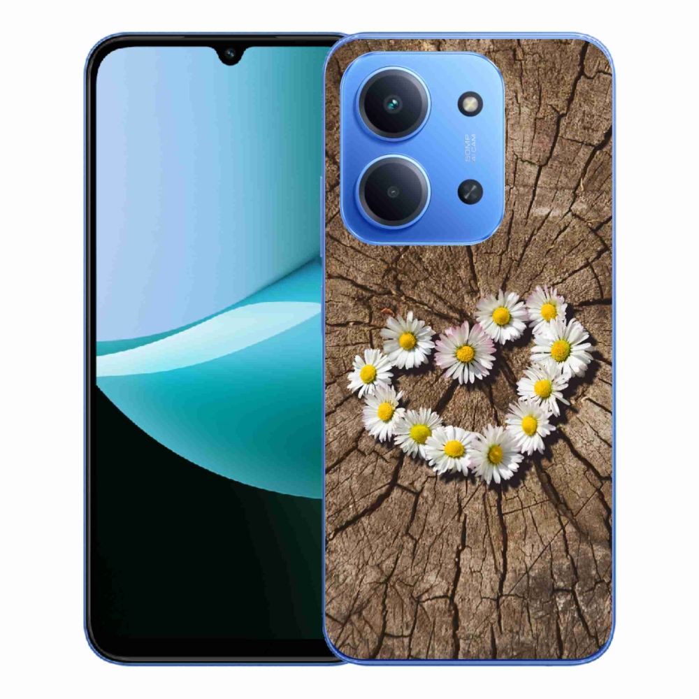 Gélový kryt mmCase na Xiaomi Redmi 15C 4G/5G (173mm) - srdce z margaréty
