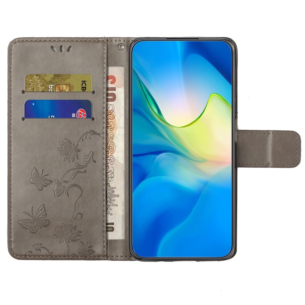 Flower knižkové púzdro na Samsung Galaxy S24+ - šedé