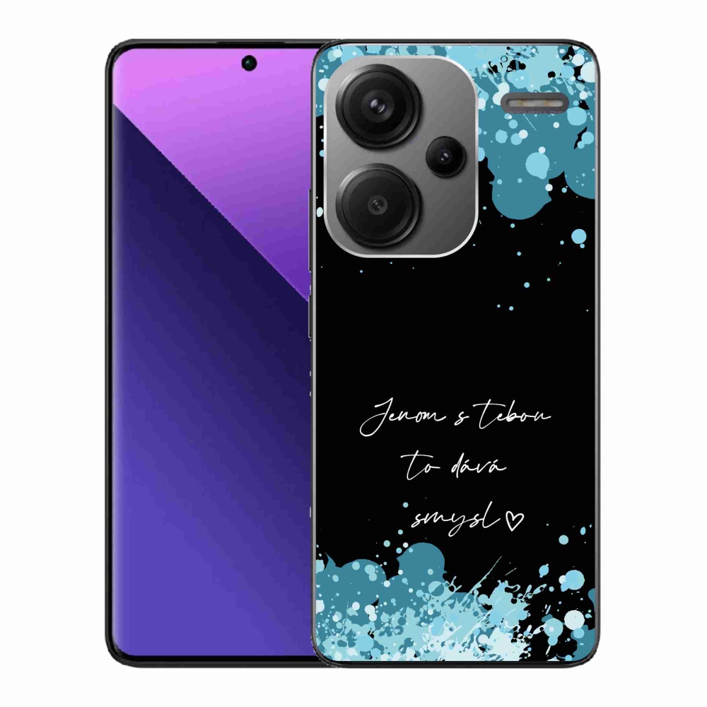 Gélový kryt mmCase na Xiaomi Redmi Note 13 Pro+ 5G - zamilovaný text čierne pozadie