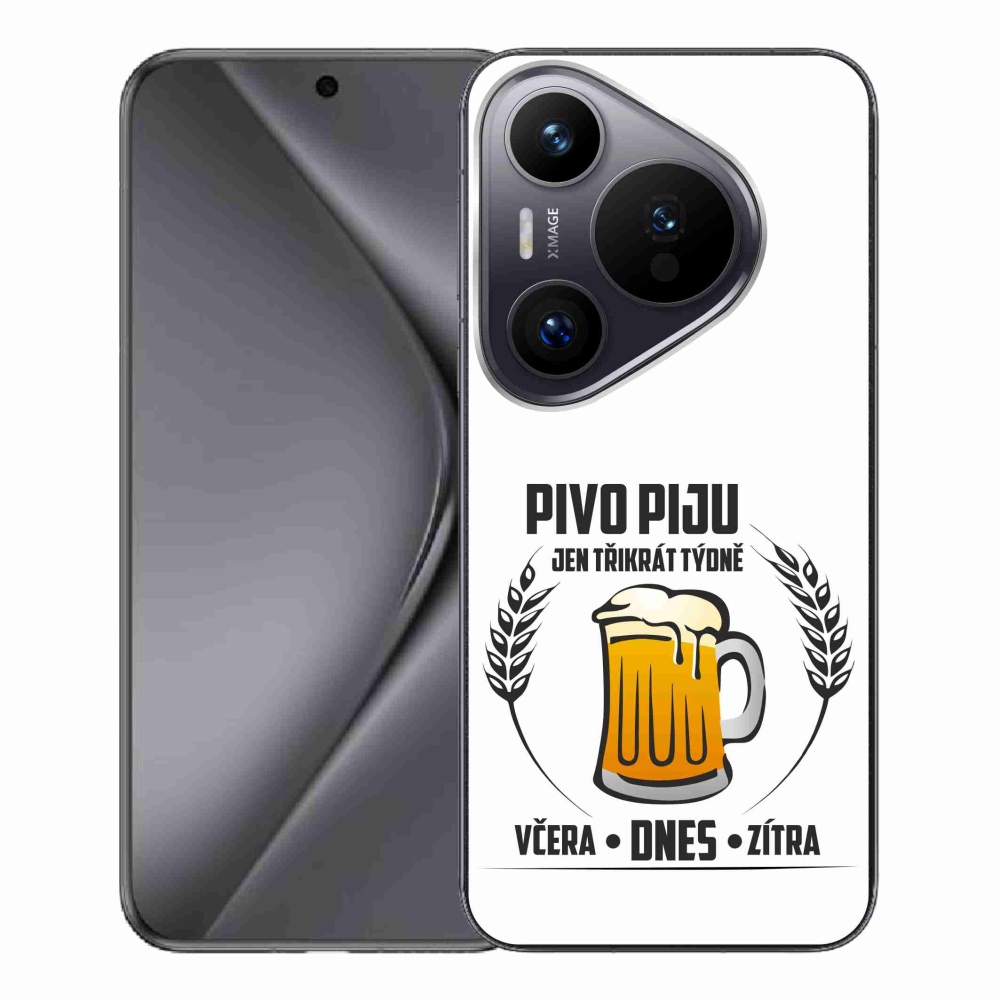 Gélový kryt mmCase na Huawei Pura 70 Pro - pivný motív biele pozadie