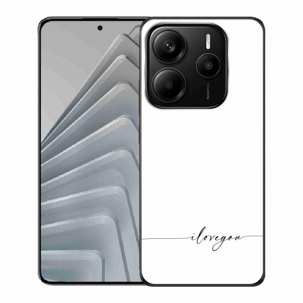 Gélový kryt mmCase na Xiaomi Redmi Note 14 5G - I love you biele pozadie