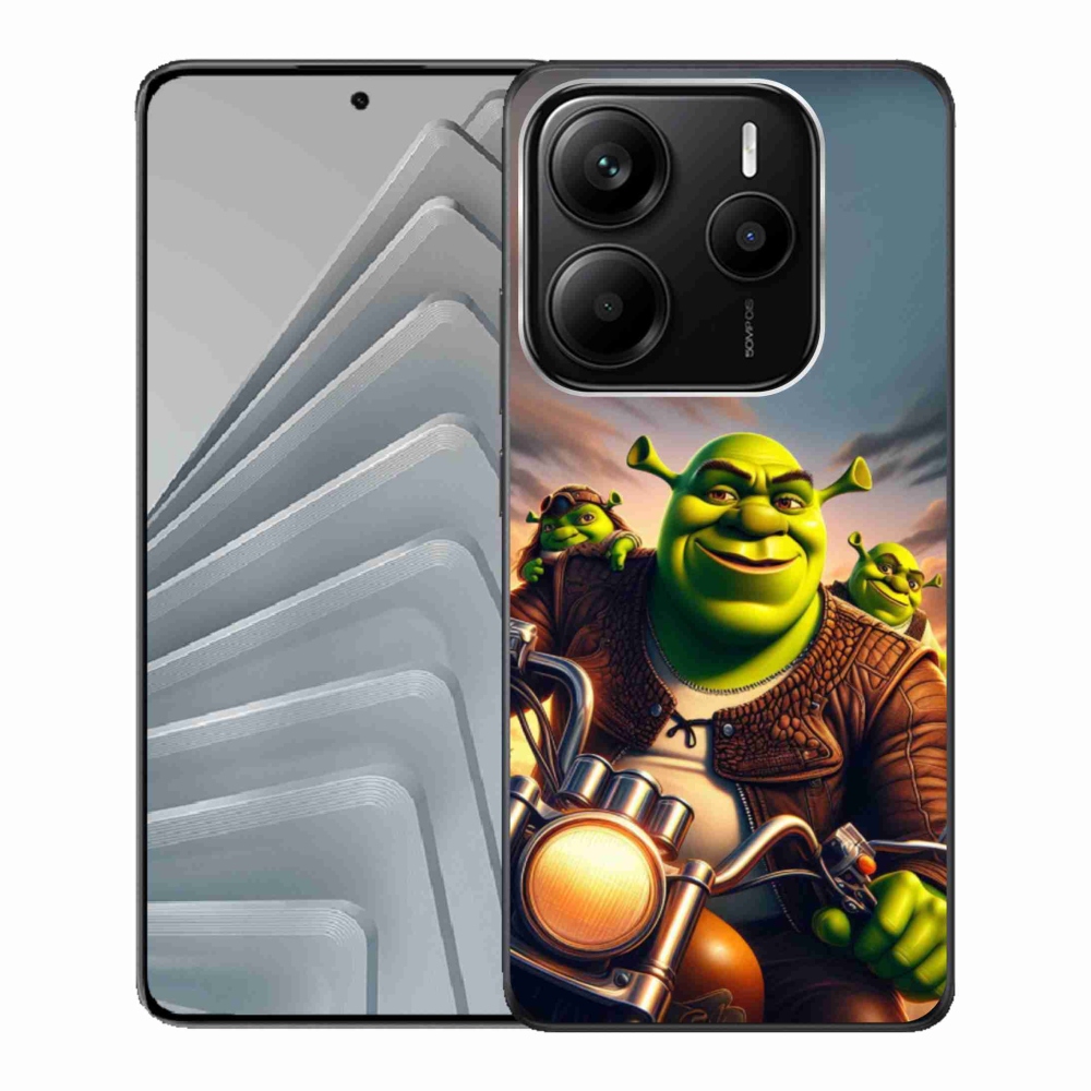 Gélový kryt mmCase na Xiaomi Redmi Note 14 5G - shrek na motorce