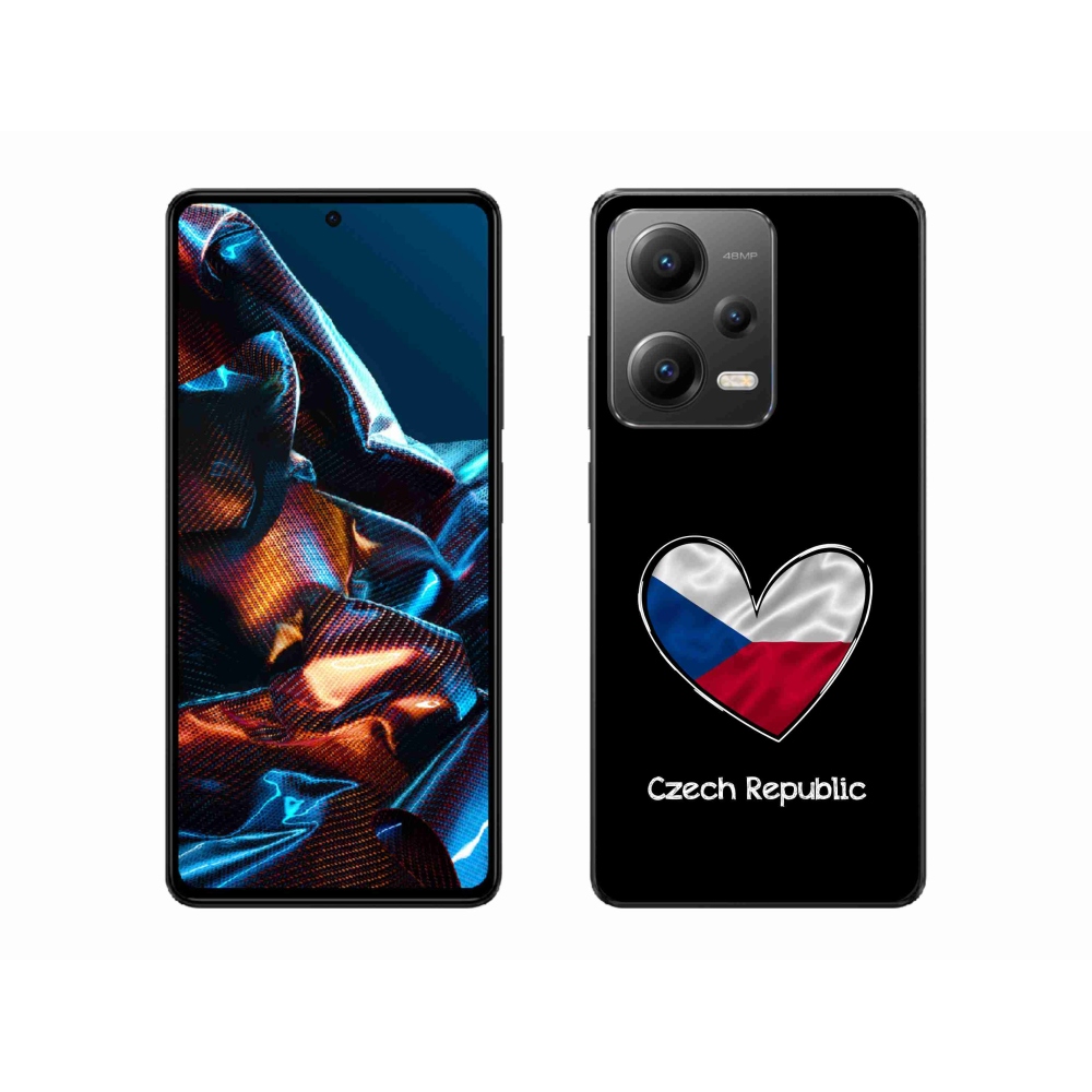 Gélový kryt mmCase na Xiaomi Redmi Note 12 Pro 5G - vlajka srdca čierne pozadie