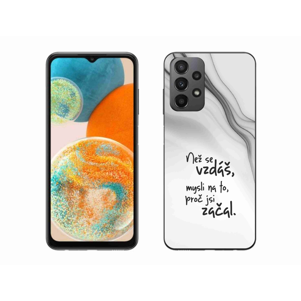 Gélový kryt mmCase na Samsung Galaxy A23 4G/5G - citát 2 biele pozadie