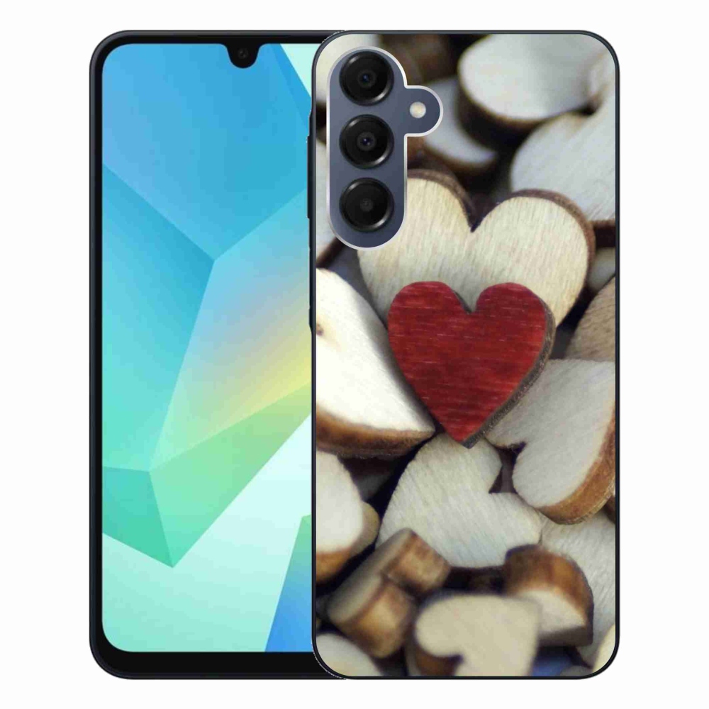 Gélový kryt mmCase na Samsung Galaxy A16 4G/5G - gravírované červené srdce