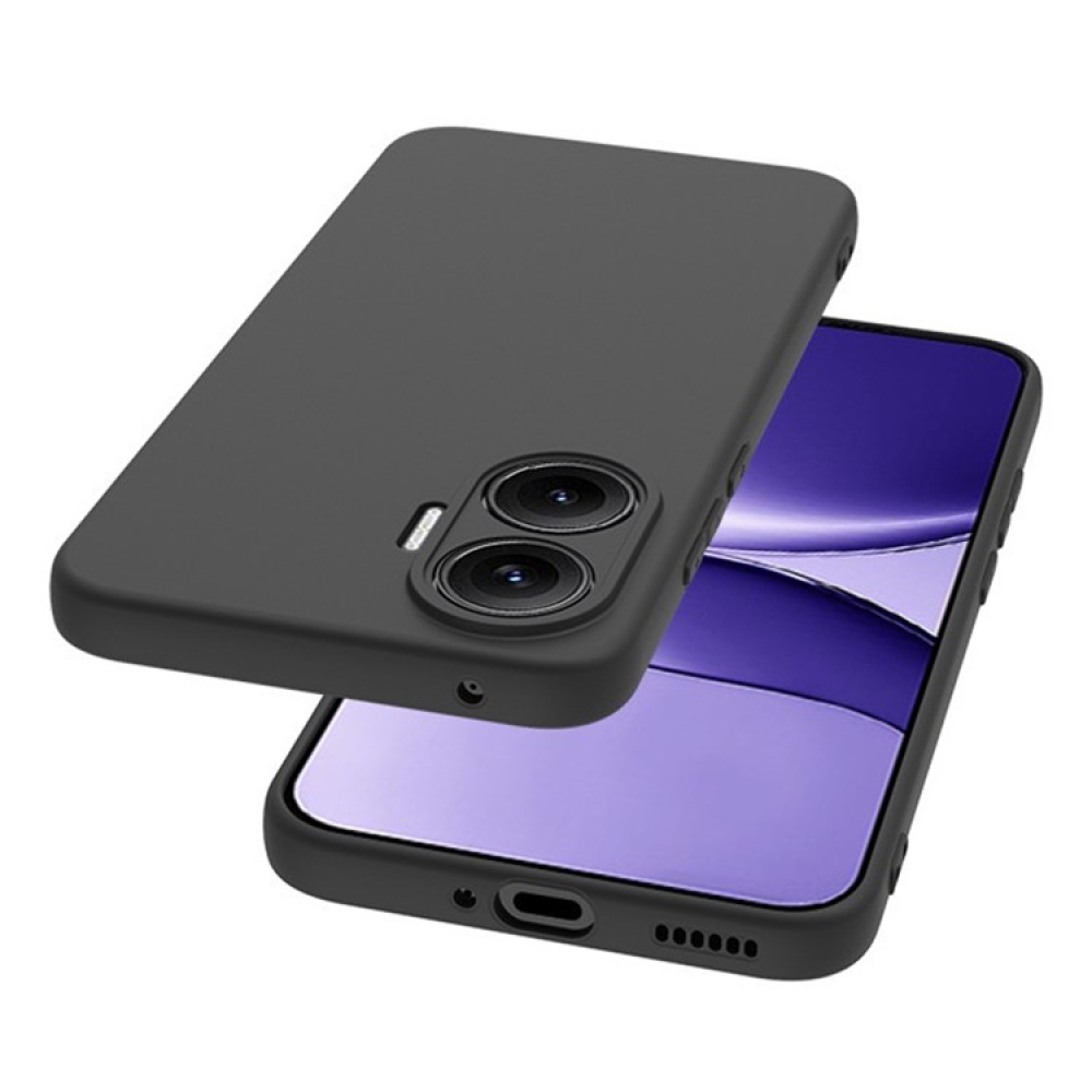 Matný gélový obal na Xiaomi Poco F7 5G - čierny