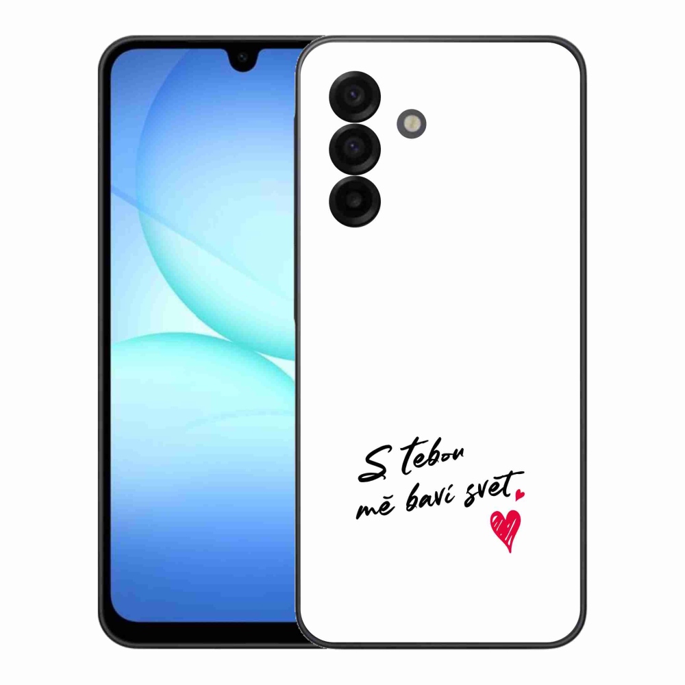Gélový kryt mmCase na Samsung Galaxy A17 4G/5G - zamilovaný text 1 biele pozadie