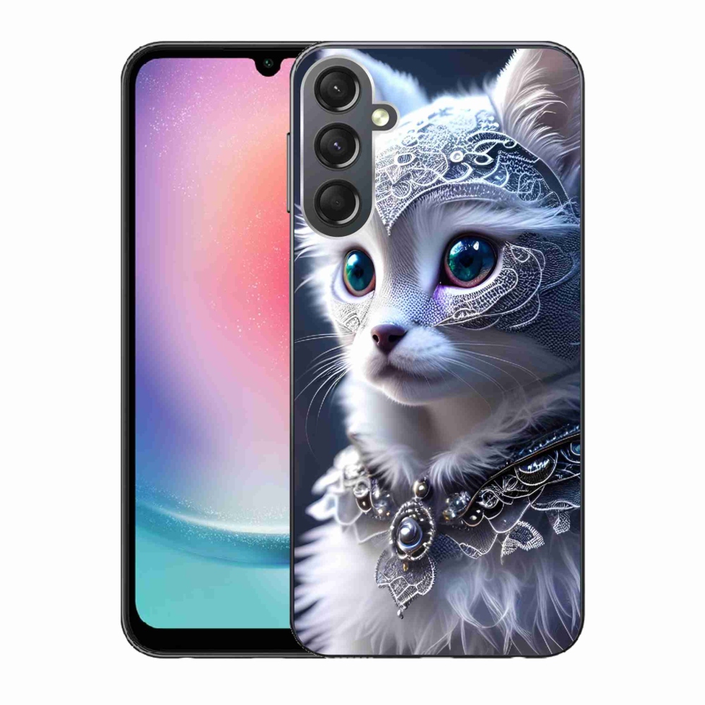 Gélový kryt mmCase na Samsung Galaxy A24 - biela mačka