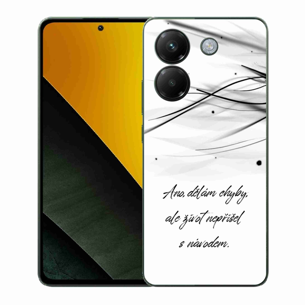 Gélový kryt mmCase na Xiaomi Poco M7 Pro 5G - citát biele pozadie
