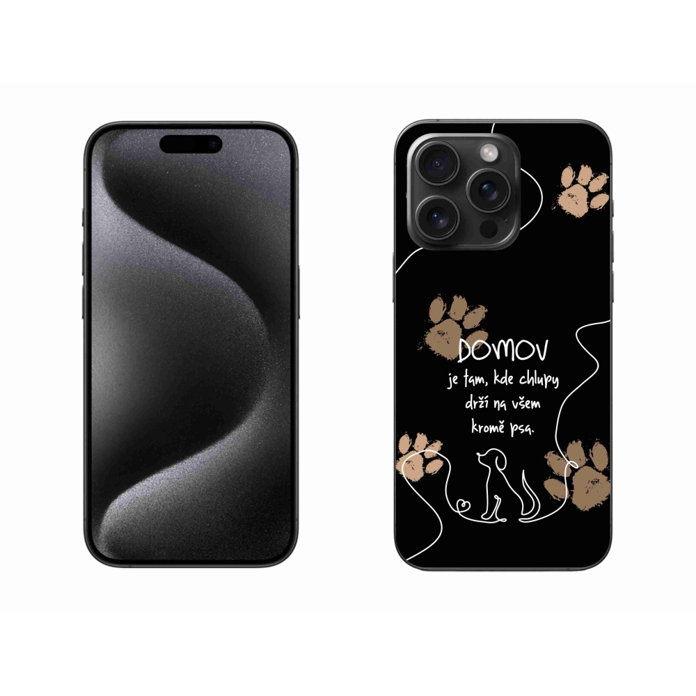Gélový kryt mmCase na iPhone 15 Pro Max - psí motív čierne pozadie