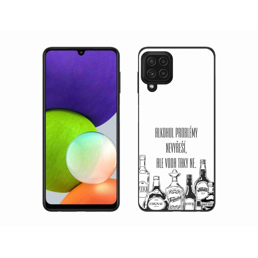 Gélový kryt mmCase na Samsung Galaxy A22 4G - vtipný text biele pozadie