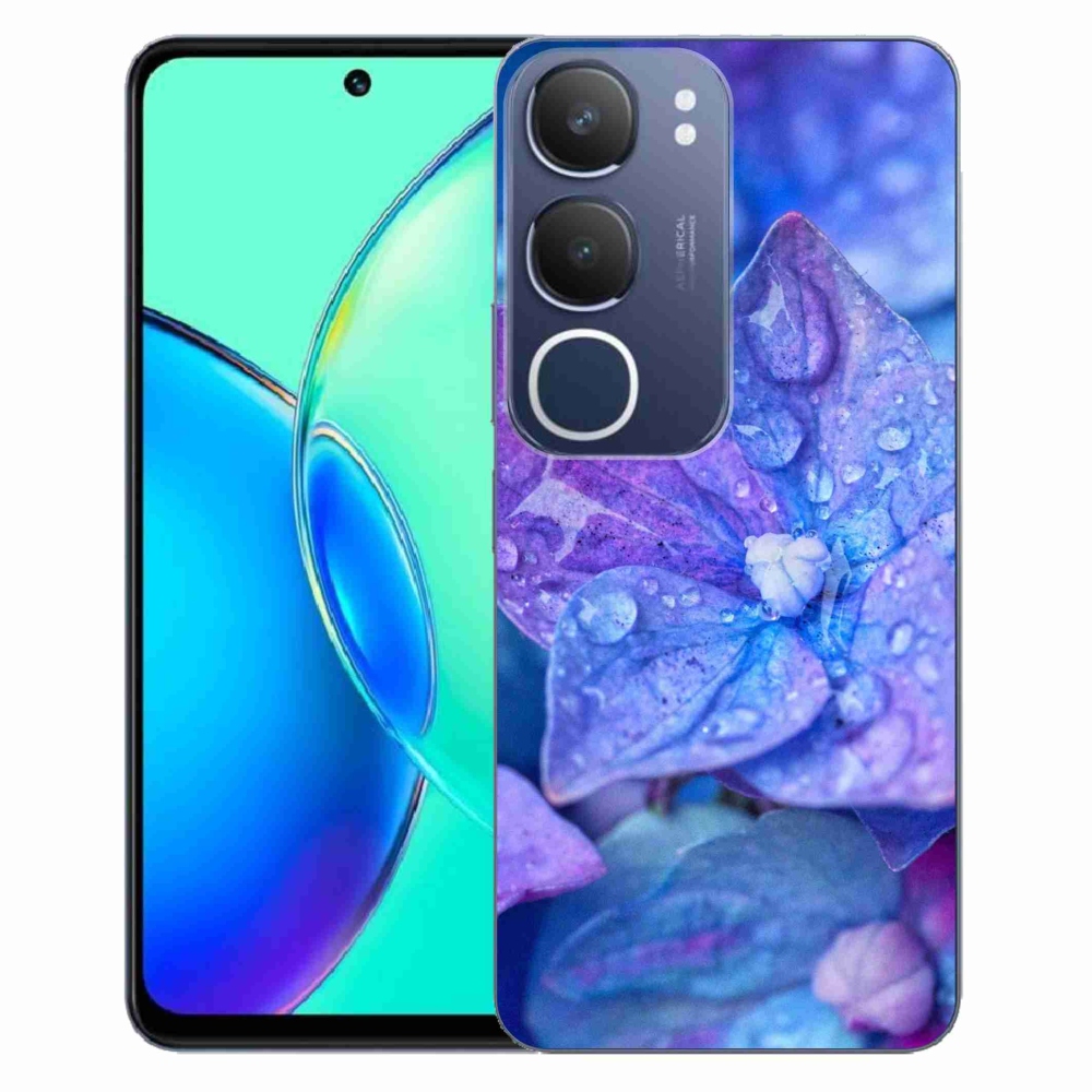 Gélový kryt mmCase na Vivo Y19s - fialový kvet