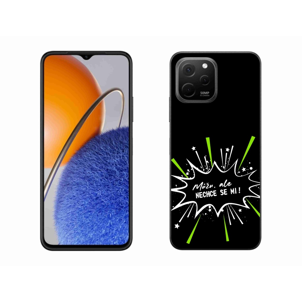 Gélový kryt mmCase na Huawei Nova Y61 - vtipný text 11 čierne pozadie