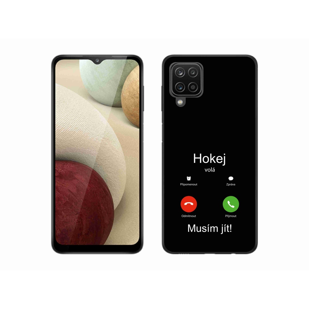 Gélový kryt mmCase na Samsung Galaxy M12 - hokej volá čierne pozadie