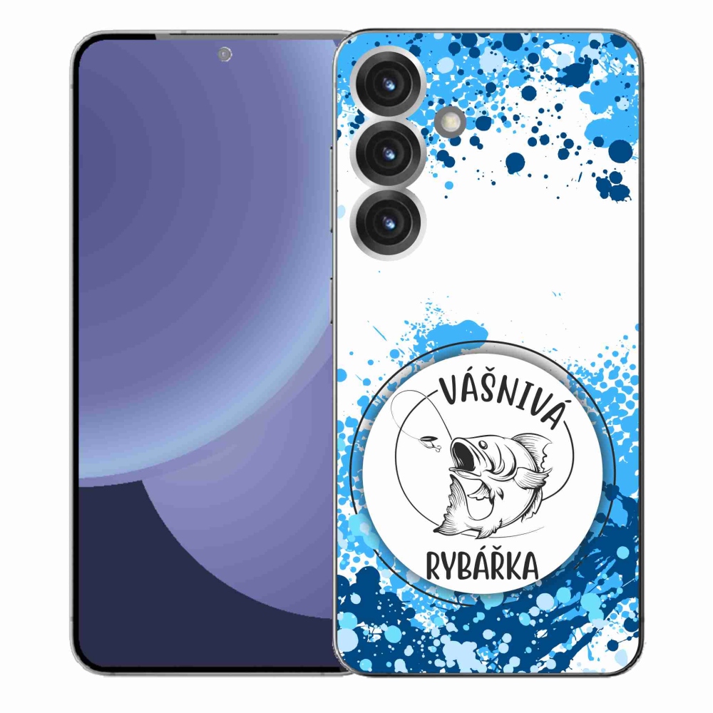 Gélový kryt mmCase na Samsung Galaxy S25+ - vášnivá rybárka biele pozadie