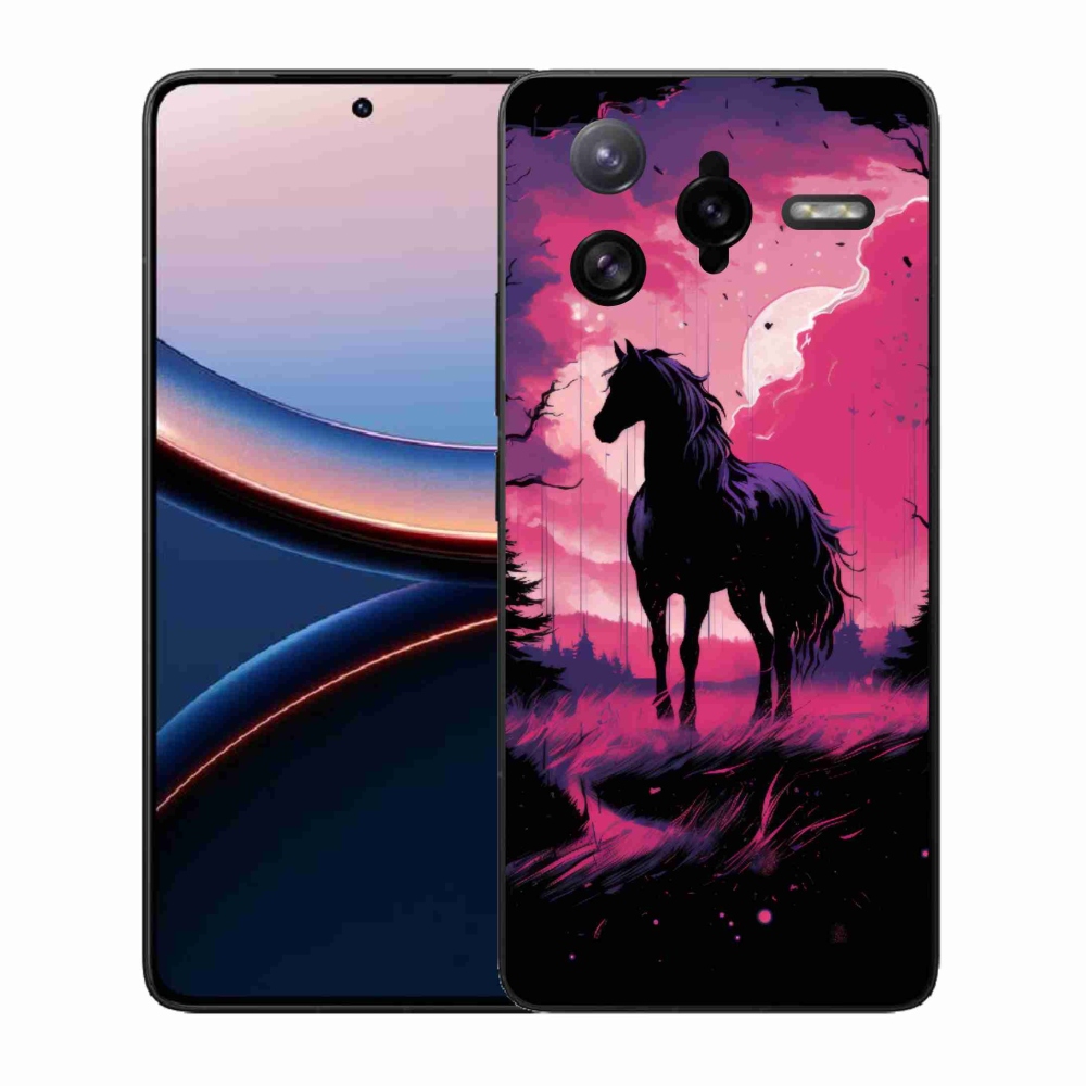 Gélový kryt mmCase na Xiaomi Poco F7 Ultra - čierny kreslený kôň 1