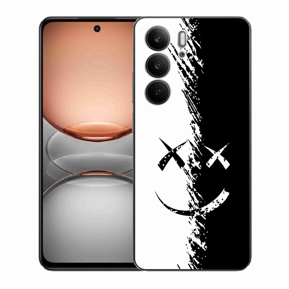 Gélový kryt mmCase na Realme C75 - čiernobiely smajlík