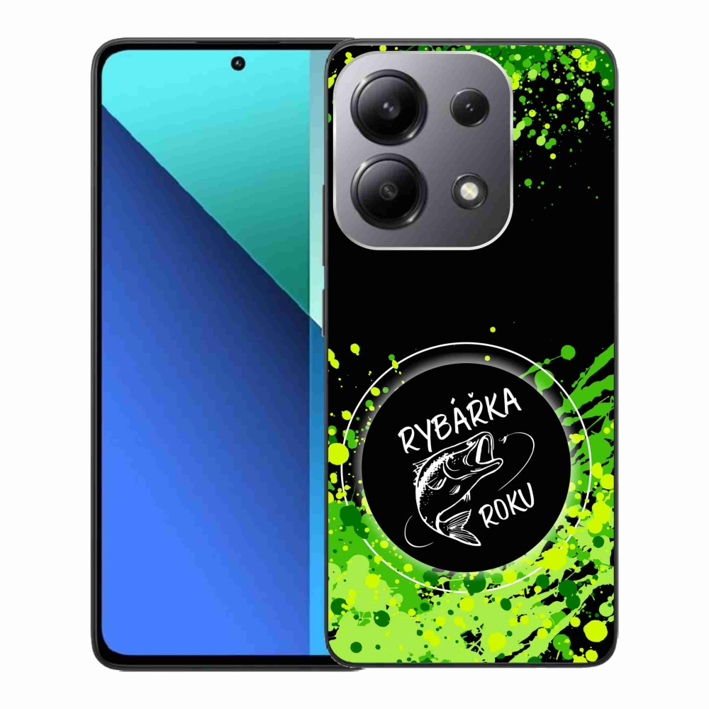 Gélový kryt mmCase na Xiaomi Redmi Note 13 - rybárka roku čierne pozadie