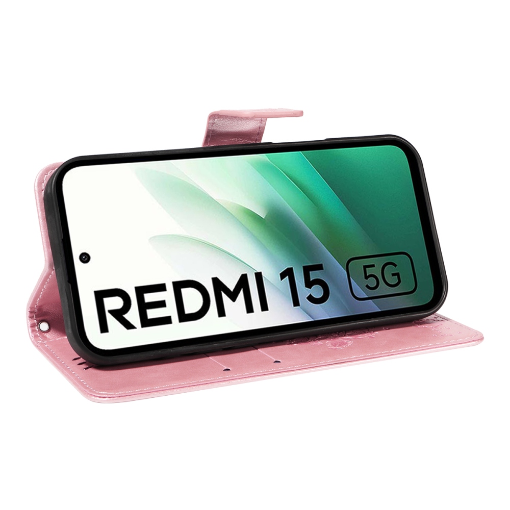 Trees knižkové puzdro na Xiaomi Redmi 15 4G (171mm) - ružovozlaté