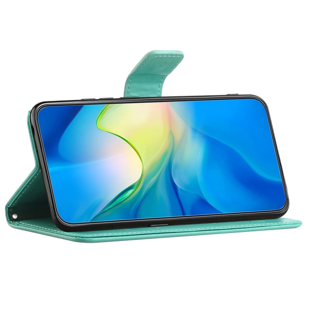 Flower knižkové púzdro na Samsung Galaxy Xcover 7 - modrozelené