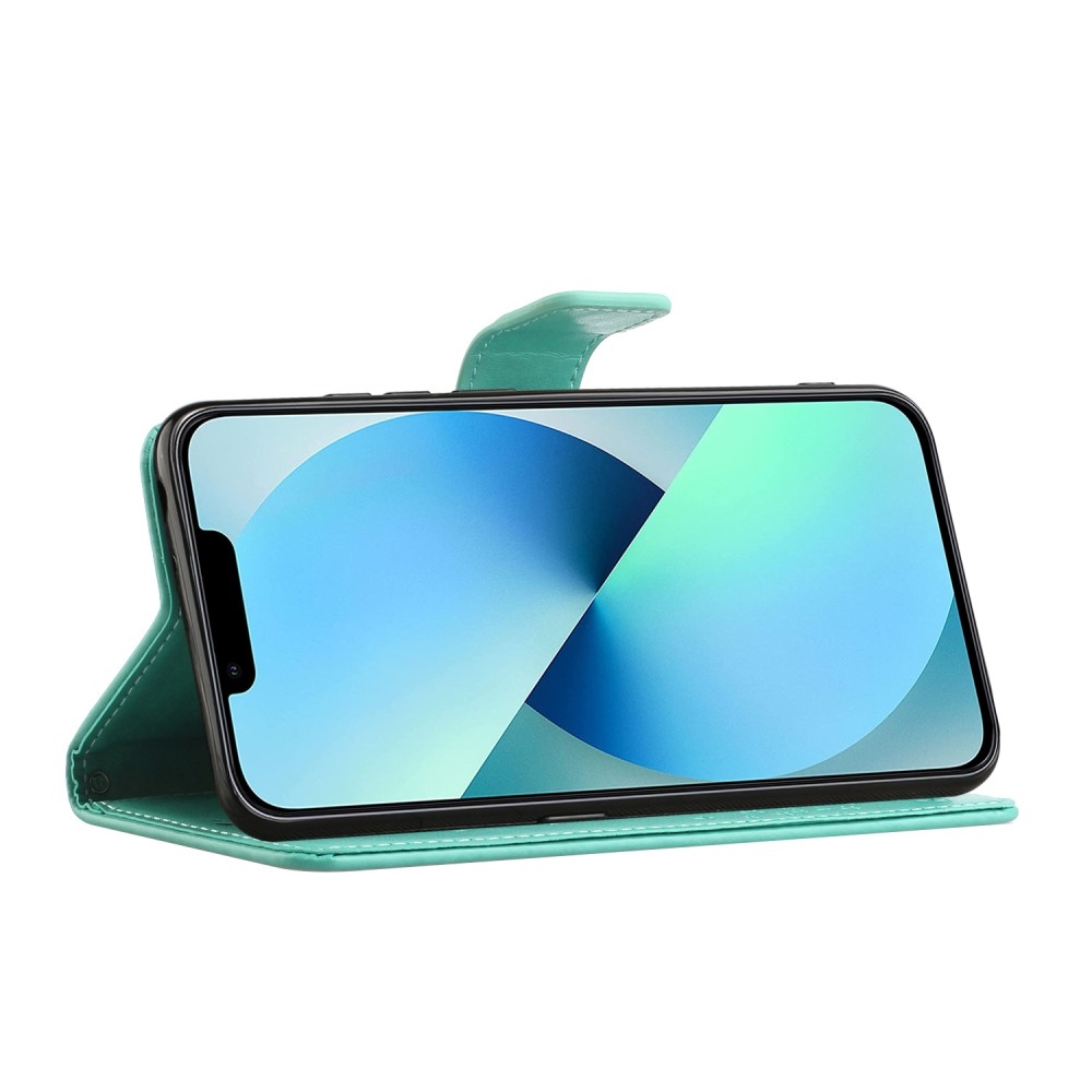Tree knižkové puzdro na iPhone 15 Pro Max - modrozelené