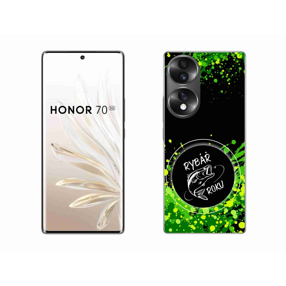Gélový kryt mmCase na Honor 70 - rybár roku čierne pozadie