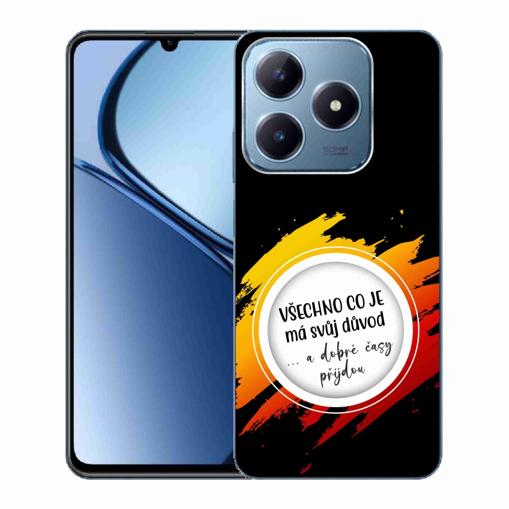 Gélový kryt mmCase na Realme C63 - citát 3 čierne pozadie