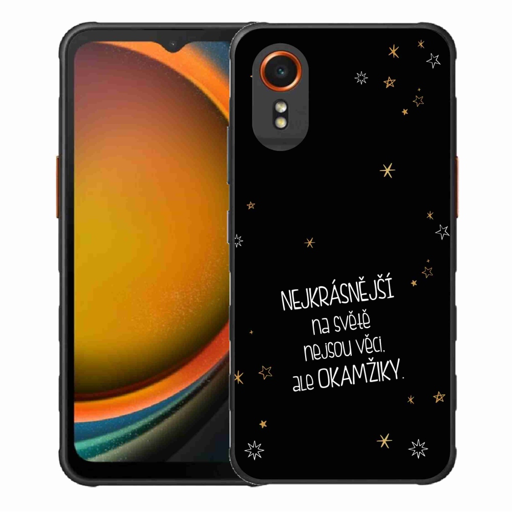 Gélový kryt mmCase na Samsung Galaxy Xcover 7 - citát 4 čierne pozadie