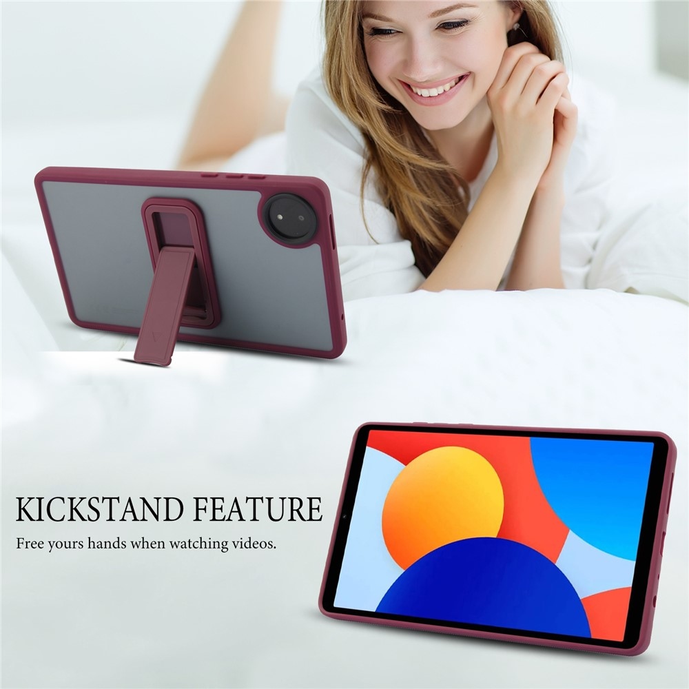 Skiny gélový obal s pevným chrbtom a výklopným stojanom na Xiaomi Redmi Pad SE 8.7 - vínový