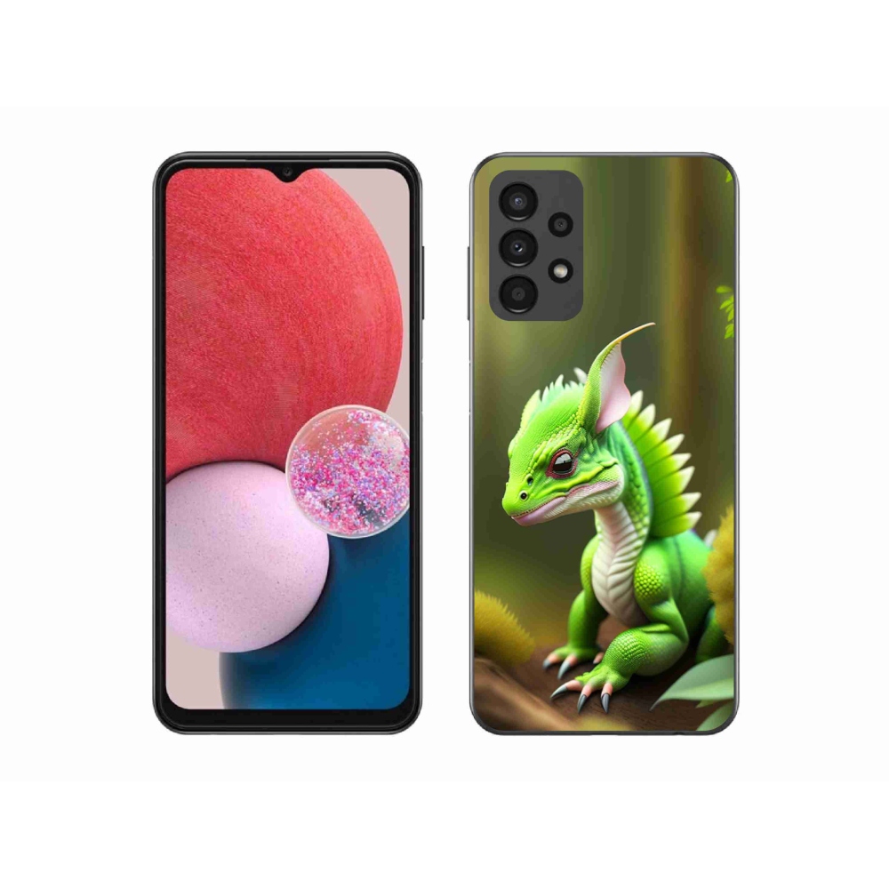 Gélový kryt mmCase na Samsung Galaxy A13 4G - zelený dráčik
