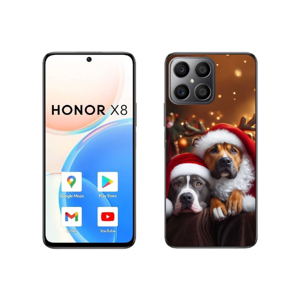 Gélový kryt mmCase na Honor X8 4G - vianočné psy