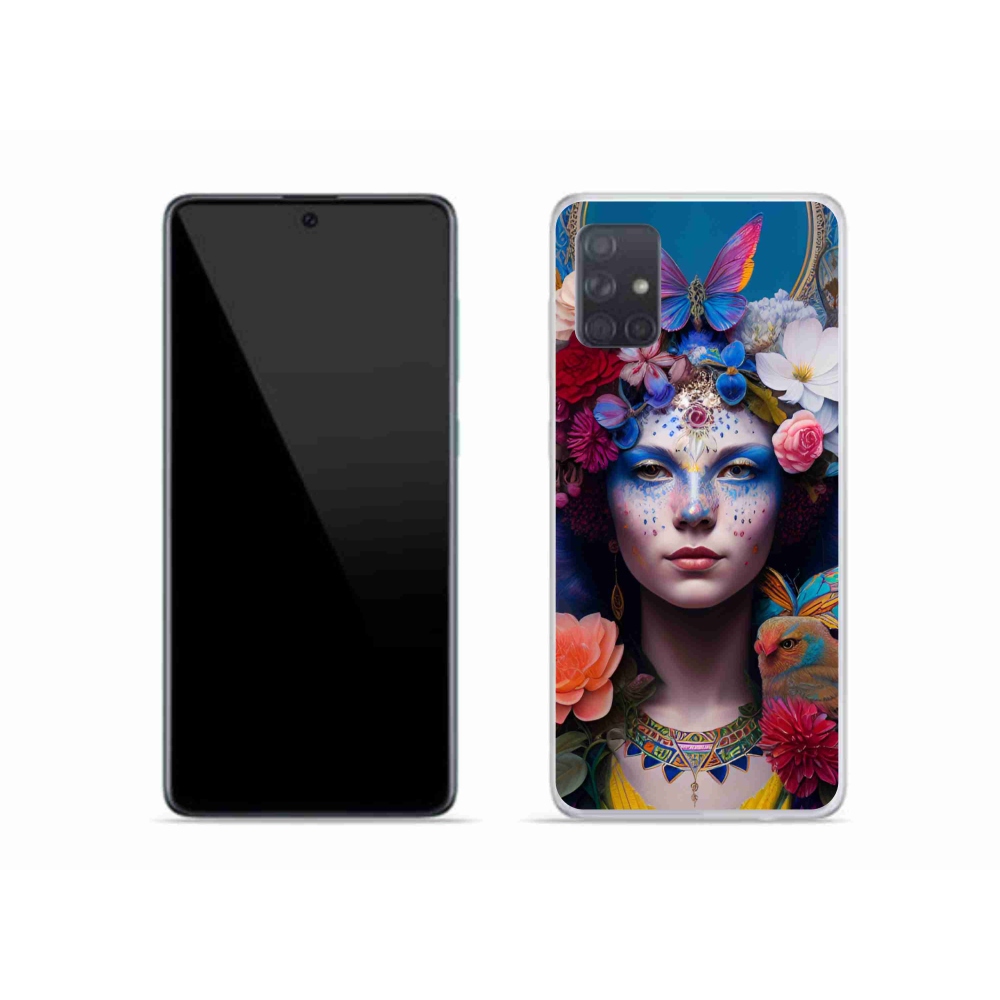 Gélový kryt mmCase na Samsung Galaxy A51 - žena s kvetinami
