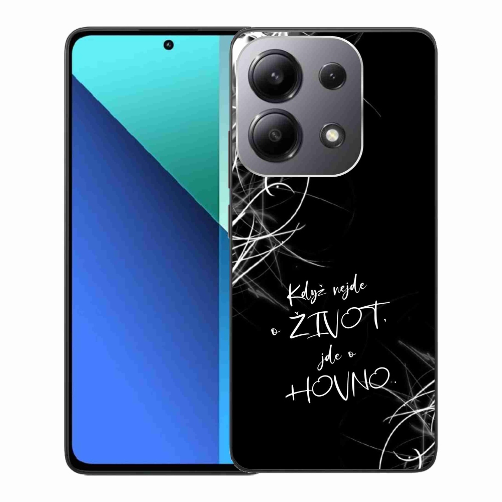 Gélový kryt mmCase na Xiaomi Redmi Note 13 - vtipný text 16 čierne pozadie