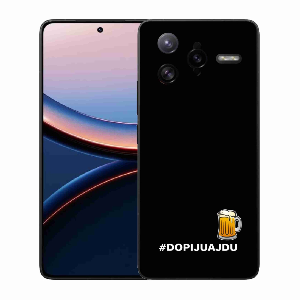 Gélový kryt mmCase na Xiaomi Poco F7 Ultra - pivný motív 1 čierne pozadie