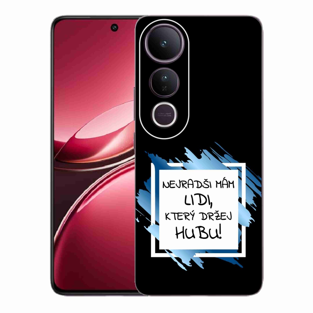 Gélový kryt mmCase na Vivo V50 Lite 4G/5G - vtipný text 7 bieločierne pozadie