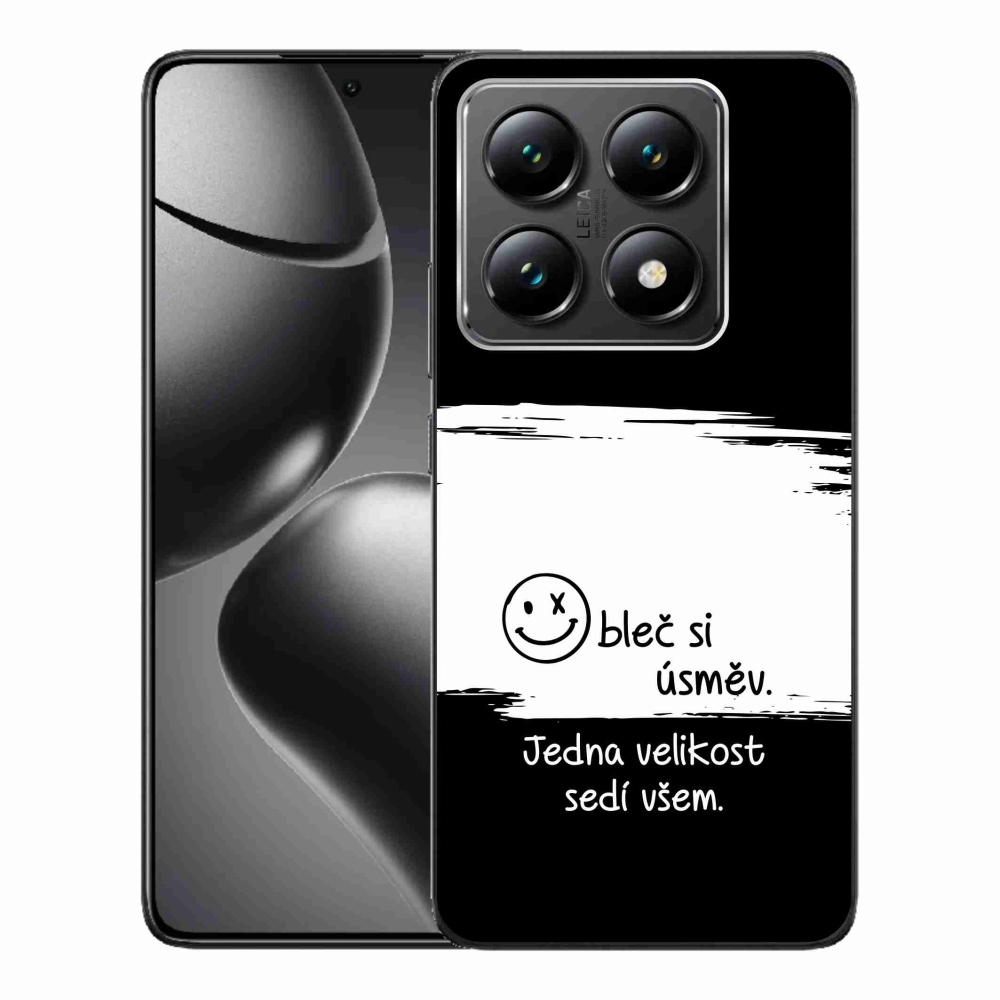 Gélový kryt mmCase na Xiaomi 14T - vtipný text 8 bieločierne pozadie