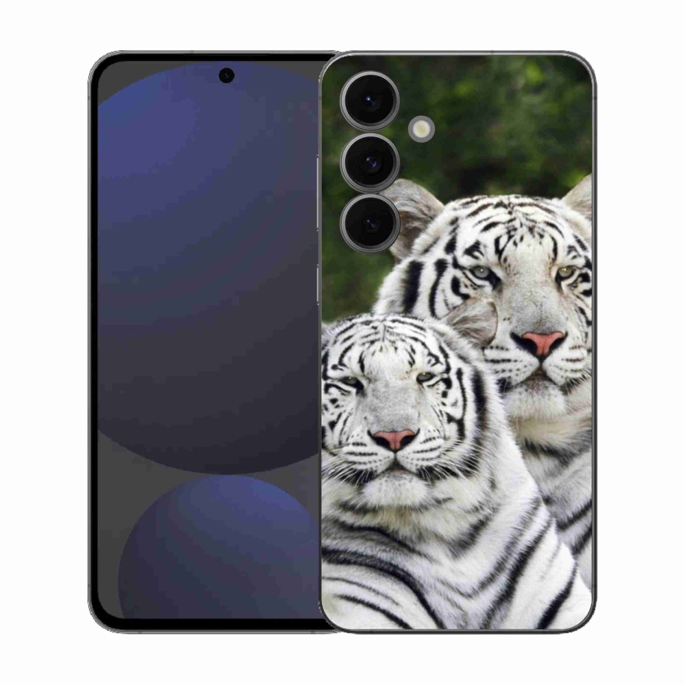 Gélový kryt mmCase na Samsung Galaxy S25 FE - bieli tigre