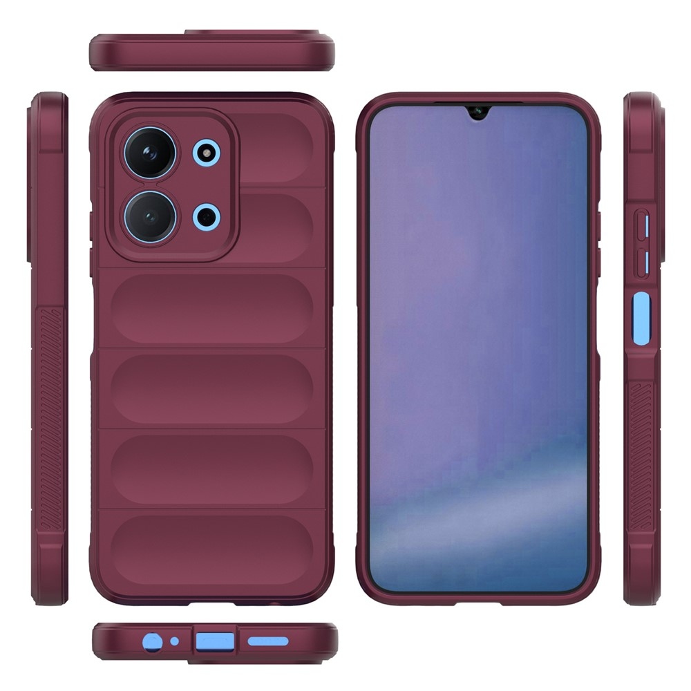 Rugg odolný gélový obal na Xiaomi Redmi 15C 4G (171mm)/Poco C85 4G (171mm) - vínový