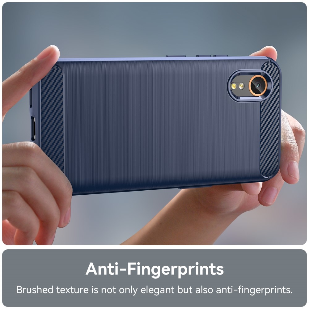 Carbon odolný gélový obal na Samsung Galaxy Xcover 7 - modrý