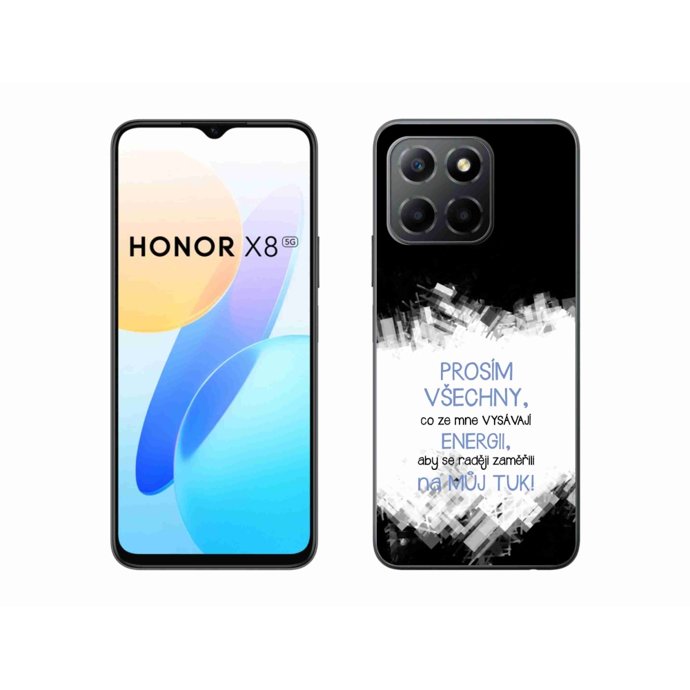Gélový kryt mmCase na Honor X8 5G/Honor 70 Lite 5G - vtipný text 1 modrý