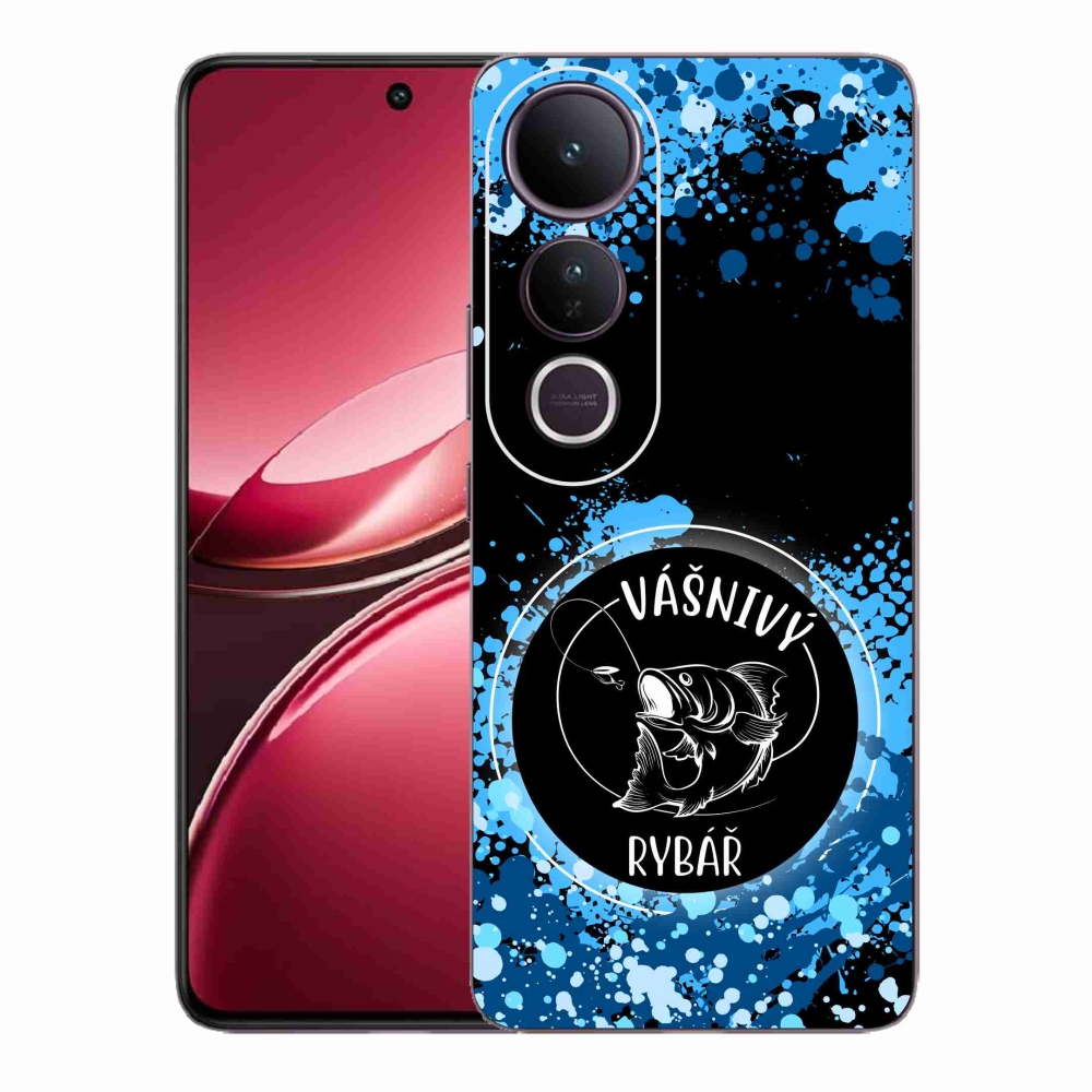 Gélový kryt mmCase na Vivo V50 Lite 4G/5G - vášnivý rybár čierne pozadie
