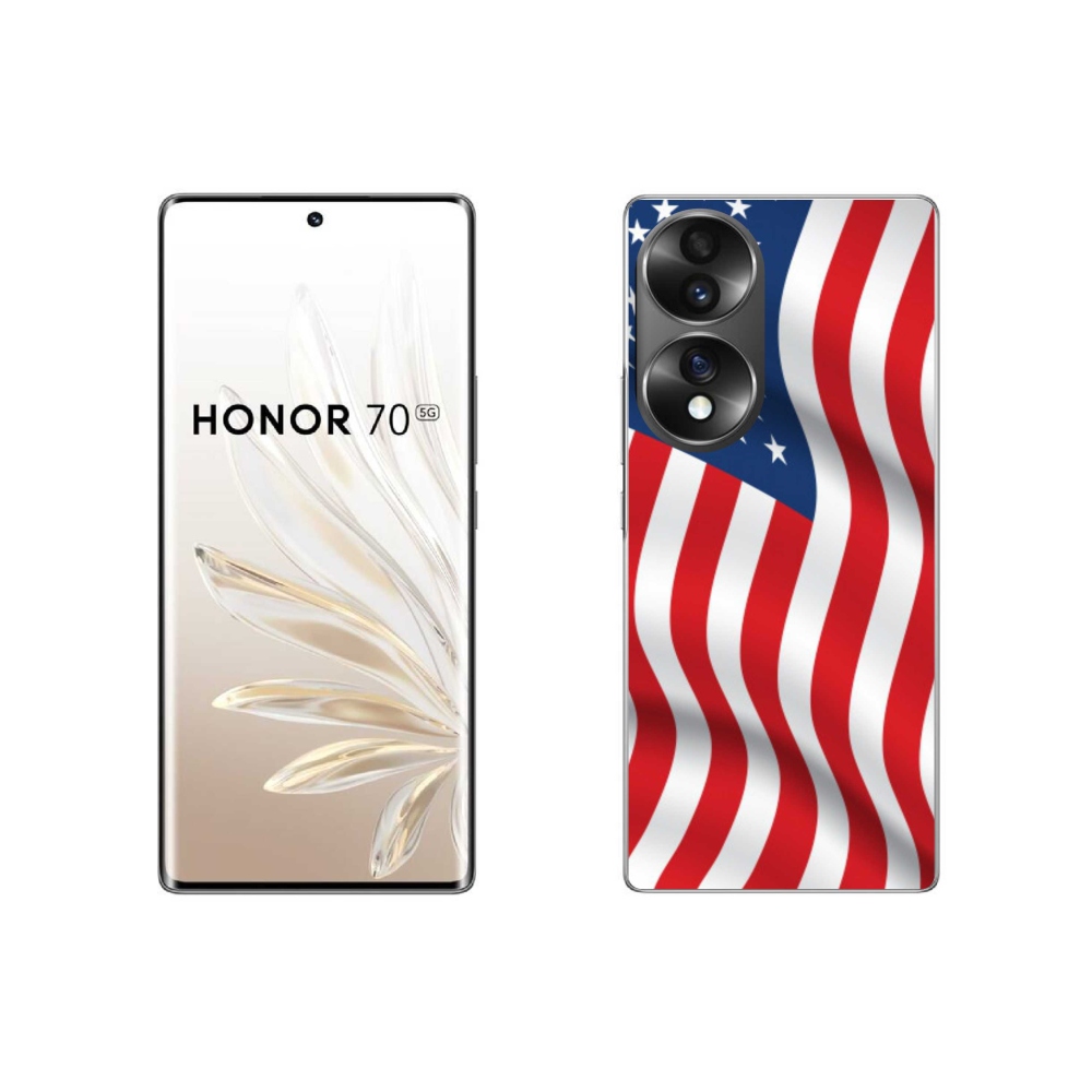 Gélový kryt mmCase na mobil Honor 70 - USA vlajka