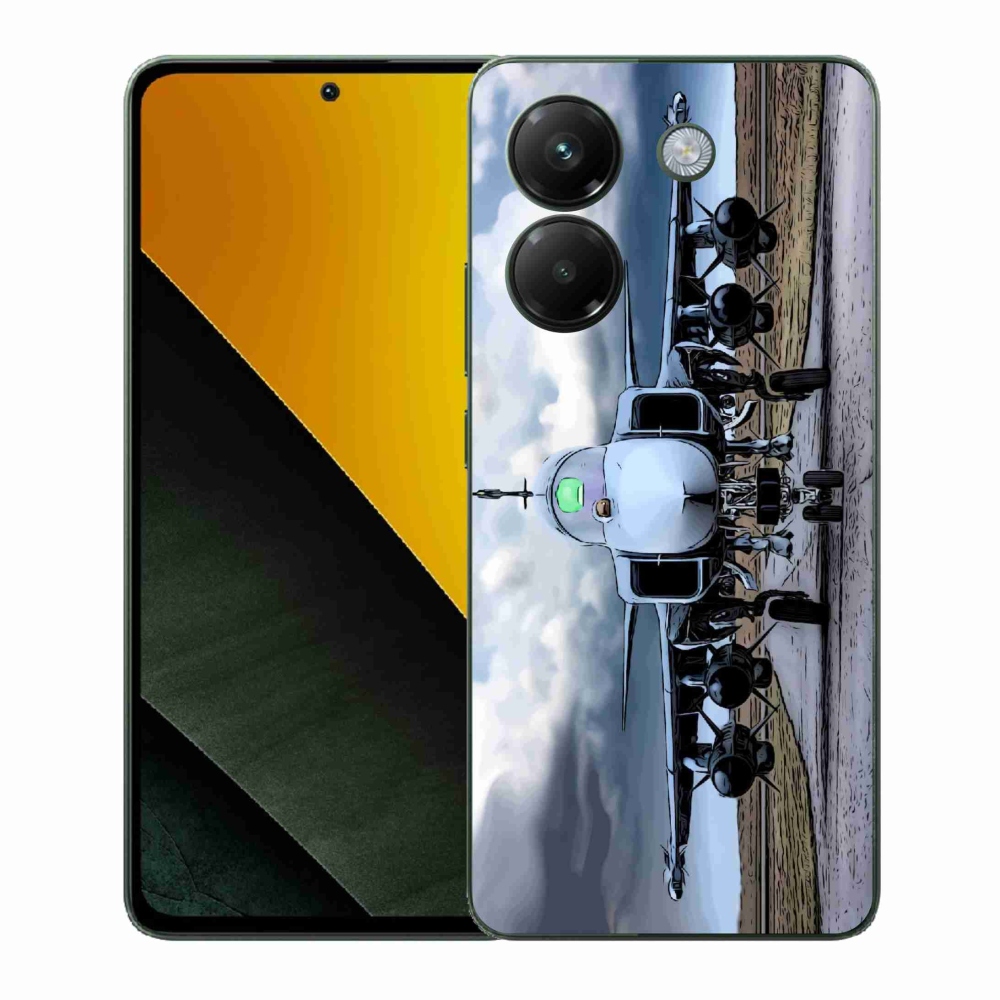 Gélový kryt mmCase na Xiaomi Poco M7 Pro 5G - vojenské lietadlo