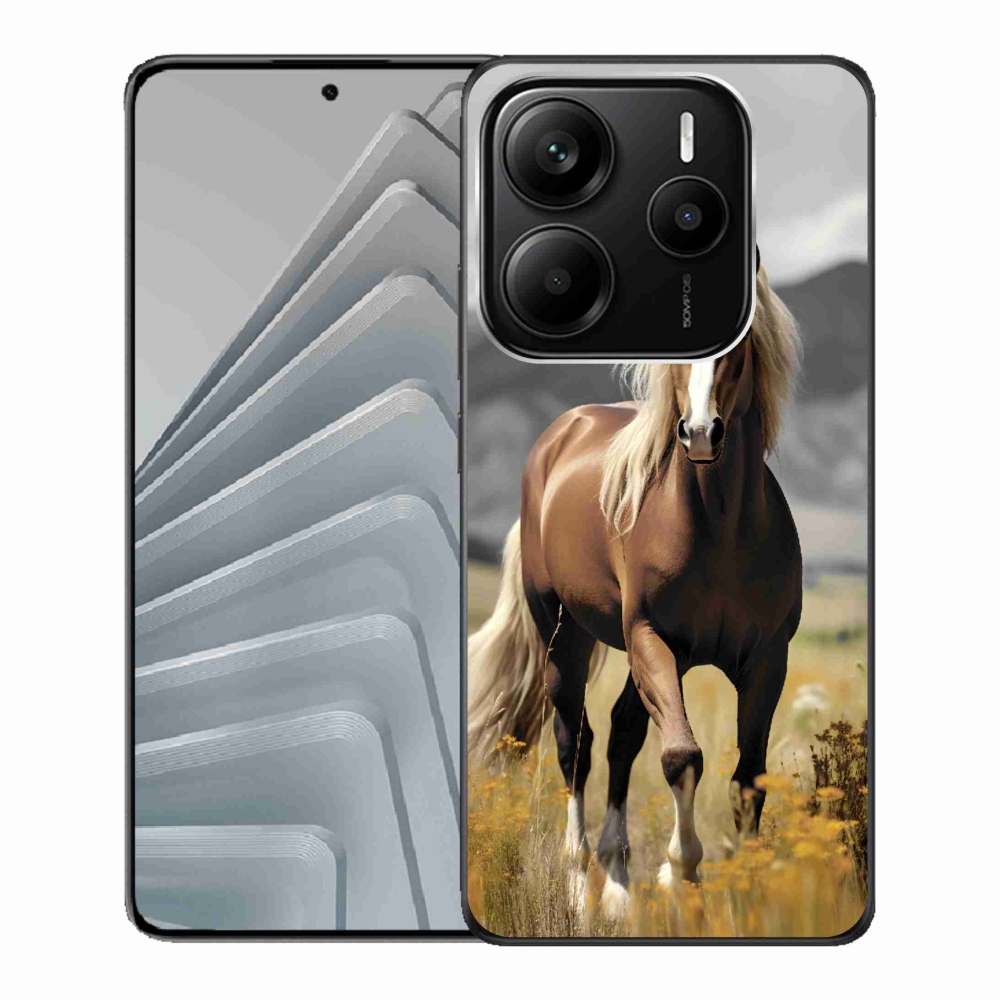 Gélový kryt mmCase na Xiaomi Redmi Note 14 5G - hnedý kôň 1