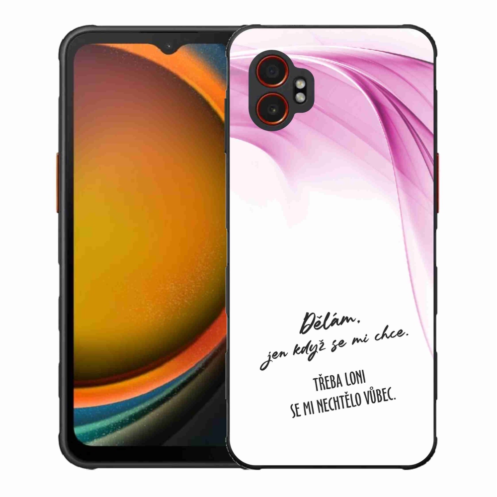 Gélový kryt mmCase na Samsung Galaxy Xcover 7 Pro - vtipný text 12 biele pozadie